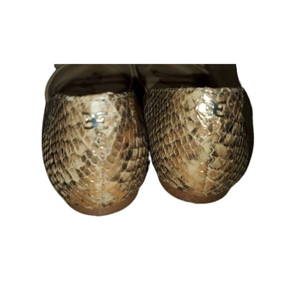 Sam Edelman Rina Pointed Toe Tan Suede/Copper Snake Print Flat Shoe Size 8.5 - Picture 7 of 7